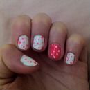 pink and white polka Dots 