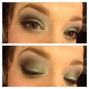 Products used are Make Up Store microshadows Deadly, Elf, Flamenco, eyedusts Victory, Sea breeze, eye pencils Lavendel patel, Water spring, Frosted meadow; the BodyNeeds pigment Iced teal; MAC fluidline Blacktrack; Clinique High Impact mascara.