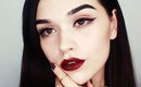 burgundy eyeliner/lips makeup tutorial
