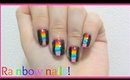 How I do rainbow color block nail art design! Explained for beginners!