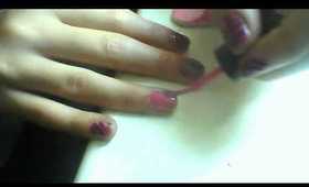 first nail 2torial!: pink tiger stripes