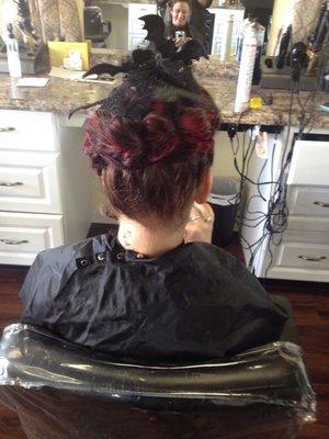 Pull apart braid updo Halloween Hair by Christy Farabaugh 