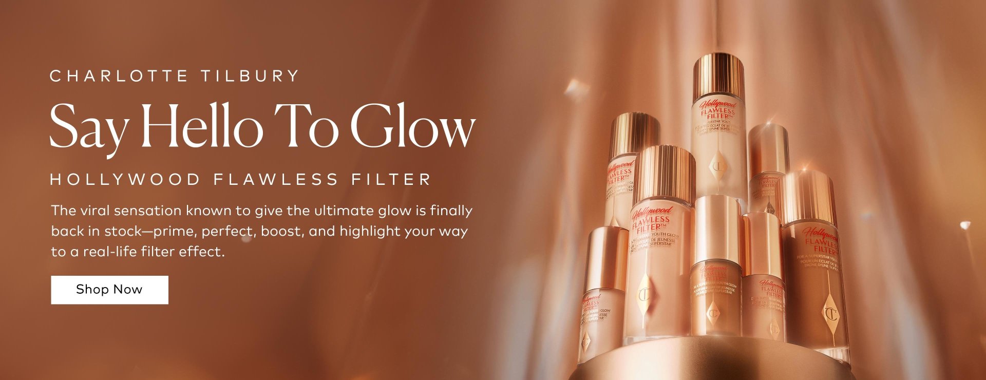 The viral sensation known to give the ultimate glow is finally back in stock. Shop the Charlotte Tilbury Hollywood Flawless Filter at Beautylish.com