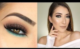 Brown and Turquoise Smokey Eye Makeup Tutorial