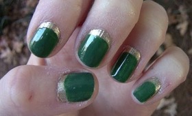 Green & Gold Holiday Nails! Christmas Countdown #4!