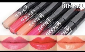 Rimmel London Apocalips Lip Lacquer Lips Swatches 6 colors