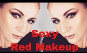 Deep Red & Orange Makeup Look