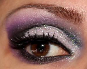 more product details and pictures 
http://smashinbeauty.com/dramatic-purple-silver-glitter-eyeshadow/
