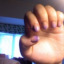 Peach/purple gradient nails
