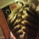 Underneath french braid with a bow on top!