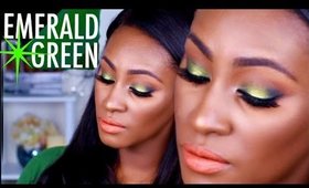 Emerald Green Eyes with my new Favorite Skincare Tool | Shlinda1