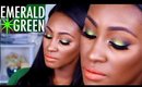 Emerald Green Eyes with my new Favorite Skincare Tool | Shlinda1