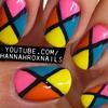 Bright Colorblock Nails