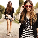 Zippered Triangle Cut Out Striped Dress
