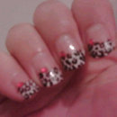 Half French Leopard on Natural nails