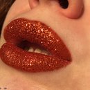 Flaming Copper Glitter Lips