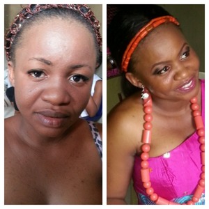 Before and after pix of a bride..makeup by Emel makeover