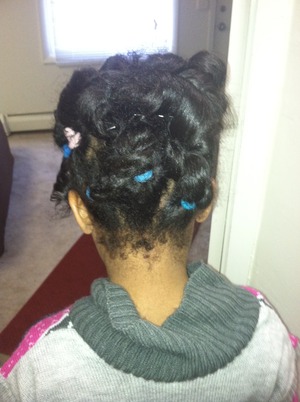 Just twist couple of braids and put it into pony tail .... Excuse the lil baby hairs... Forgot add lil hair gel lol 