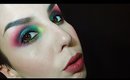 Chameleon Cool; Coloured Glossy Winged Smokey Makeup Tutorial