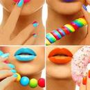 Rainbow Lip Makeup