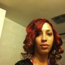 Curled Red-Orange Ombre