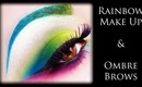 Rainbow Smoky + Ombre Coloured Brows + Ombre Hair using Anastasia