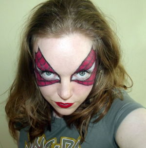 Spiderman/woman masquerade mask. Tutorial here: http://www.youtube.com/watch?v=pLlmV_09E5I