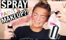 TRYING SPRAY CAN MAKEUP! | Casey Holmes