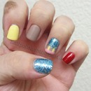 Avon Real Red, Cotton Candy, China Glaze Lemon Fizz, OPI Going Gonzo and Rescue Beauty Lounge Grunge 