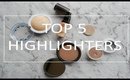 TOP 5 HIGHLIGHTERS | Drugstore & High End | Collab with Kitsch Snitch & Glossy Confidential