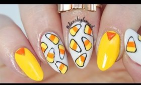 Hand Painted Candy Corn Nail Tutorial