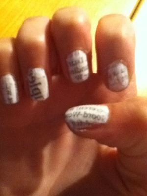 with alcohol, white nailpolish and topcoat. Easy ! 