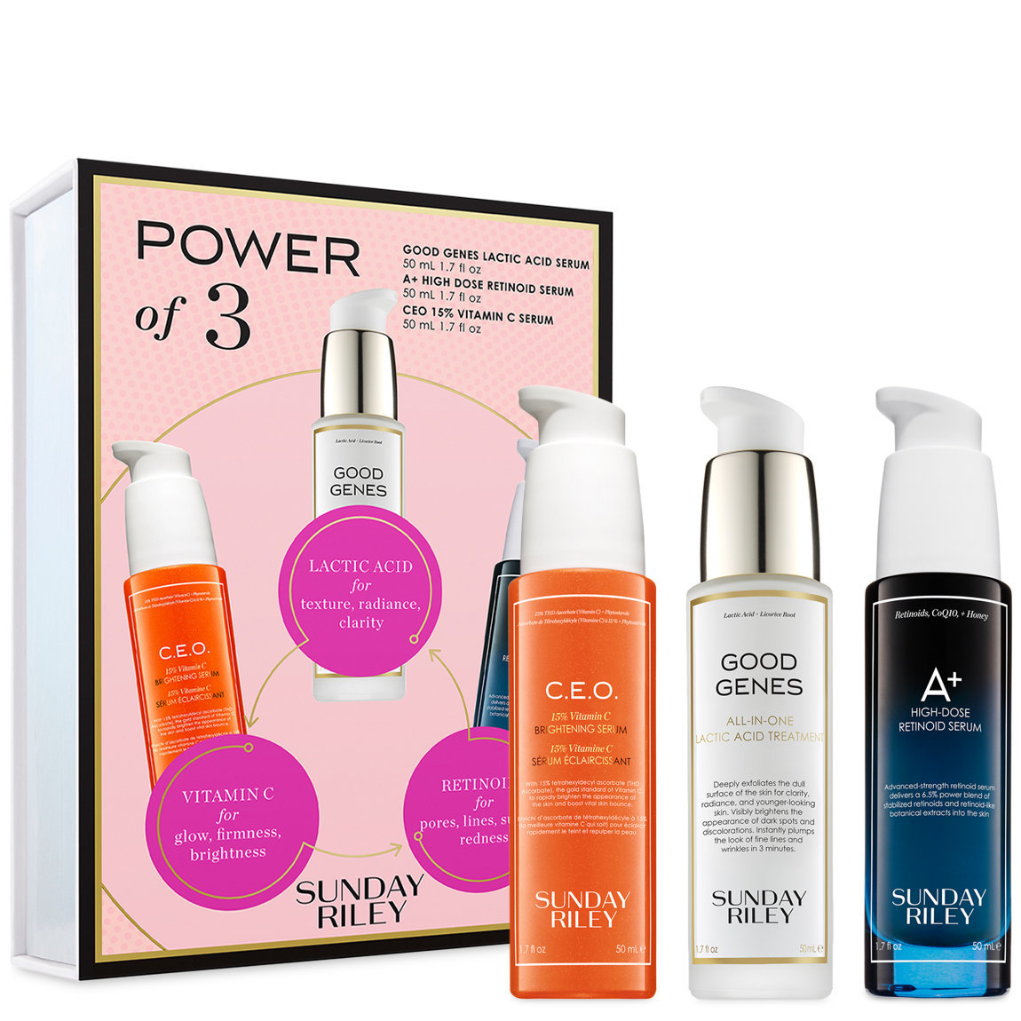 Sunday Riley Power of 3 Serums Set alternative view 1 - product swatch.