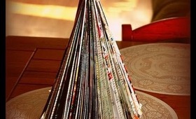 DIY Recycled Magazine Christmas Tree Martha Stewart Inspired