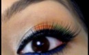Indian Independence Day Tricolor Eye makeup Tutorial green orange white blue eye makeup