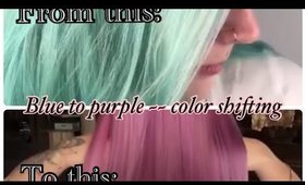 Blue to purple hair