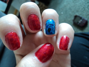 Amazing Spider-Man inspired nails