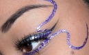 Sephora Holiday Look #6 - Silver winged liner with Purple glitter liner