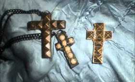 DIY Studded Cross Rings, Necklace, Phone Case