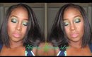 Holiday Green Glitter Cut Crease Holiday Makeup Look #2