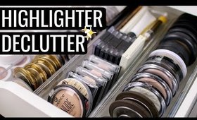 MAKEUP DECLUTTER 2018! HIGHLIGHTERS