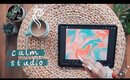 calm studio 🎧☕ | painting marble patterns on procreate