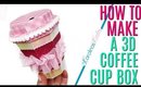 How to make a 3D Paper Coffee Cup Box perfect for Embellishments, a Gift Card, Coffee etc!