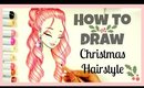 How to Draw and Color Christmas Hairstyle | Xmas Series
