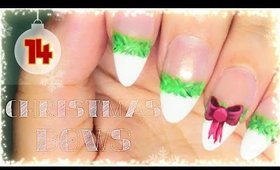 14. Christmas Bows nail art | Advent Calendar 2016