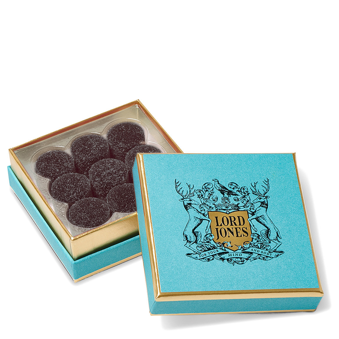 Lord Jones Old Fashioned Hemp-Derived CBD Gumdrops Blueberry alternative view 1 - product swatch.