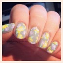 Grey with pastel flowers