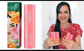 Just 125 Rs!! *NEW* Biotique Magicolor Lipstick Tamil Review & Swatches