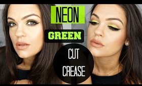 GRWM | Neon Green Cut Crease & Nude Lips