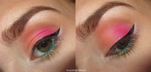colourful eye make-up with dark heart doll products :)